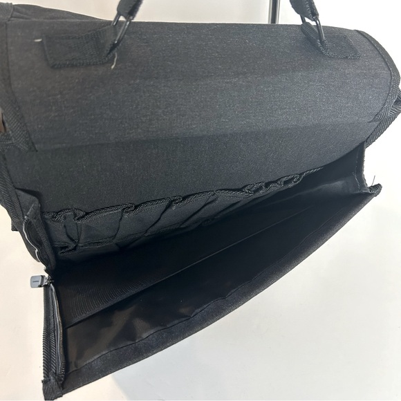 Bella Russo 14" Canvas Messenger Bag Black Shoulder Organizer Pockets New - Picture 5 of 9